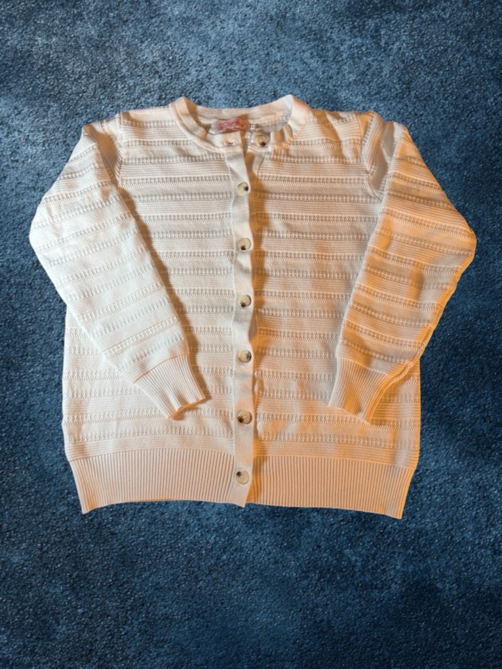 Vintage White Button-Front Lightweight Knit Cardigan - Women